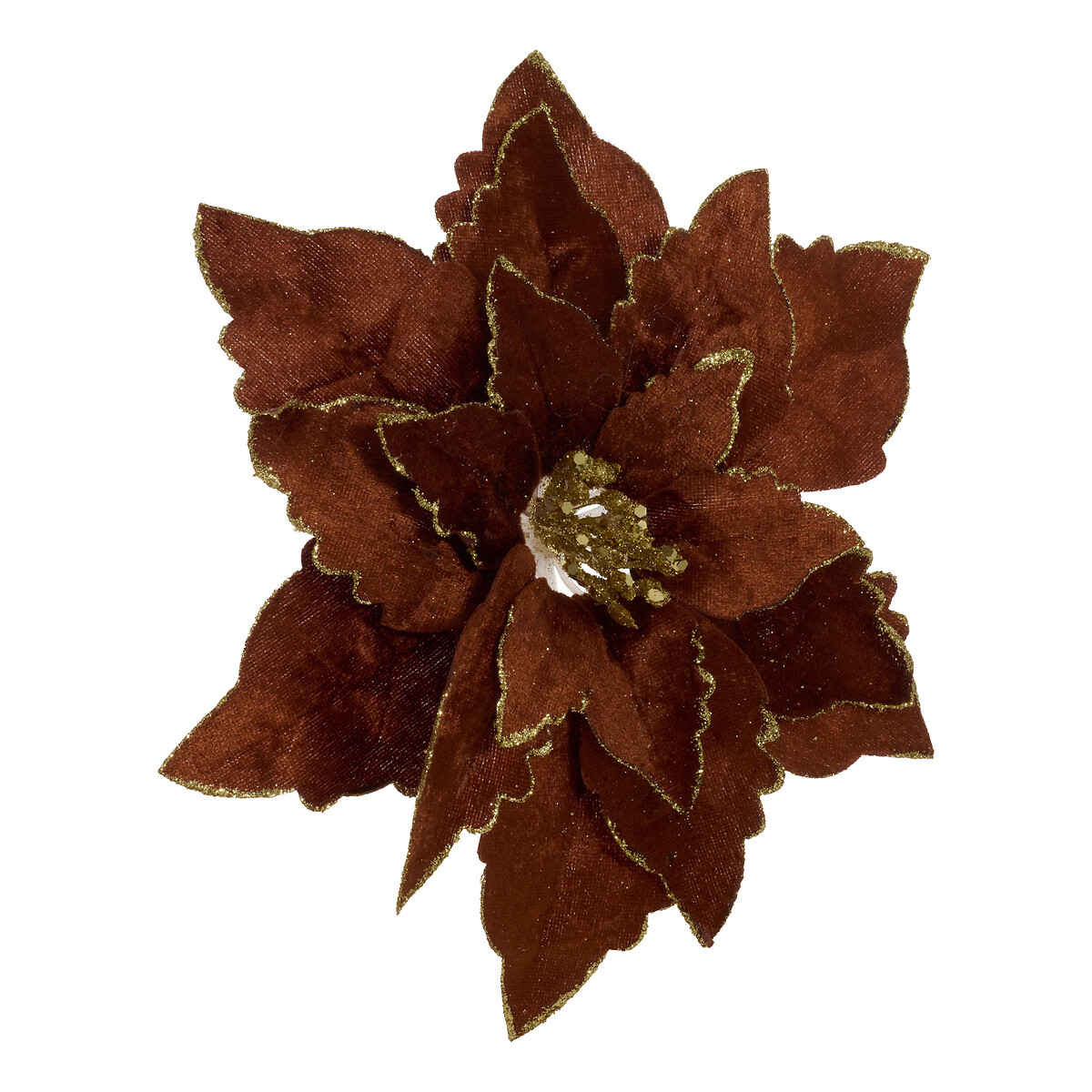 Flor poinsettia em veludo cobre 24cm da hôma, fotografia 1