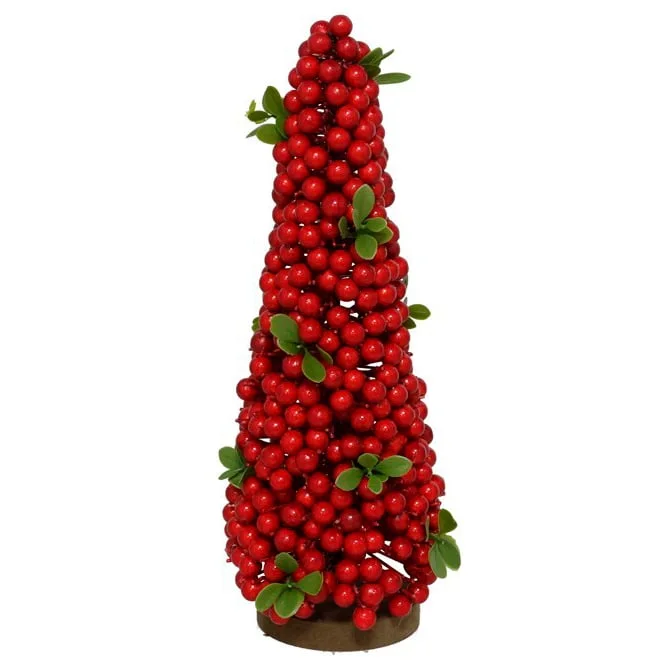 Árvore de Natal decorativa com bagas e folhas 30cm da hôma, fotografia 1
