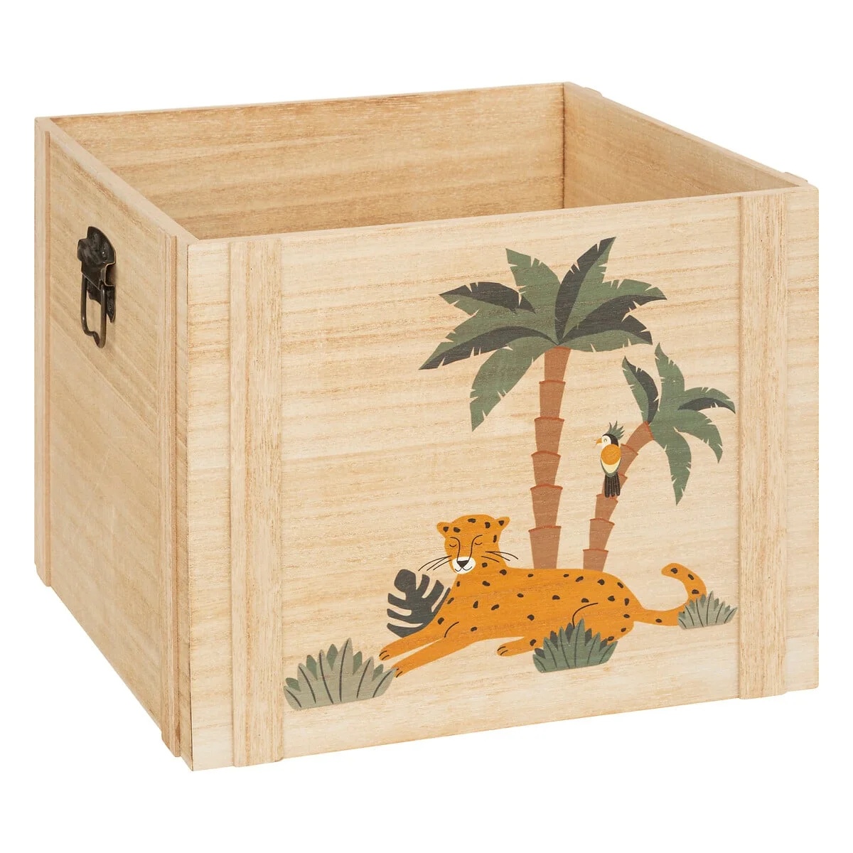 Caixa de arrumação JUNGLE bege em mdf 34x34cm da hôma, fotografia 1