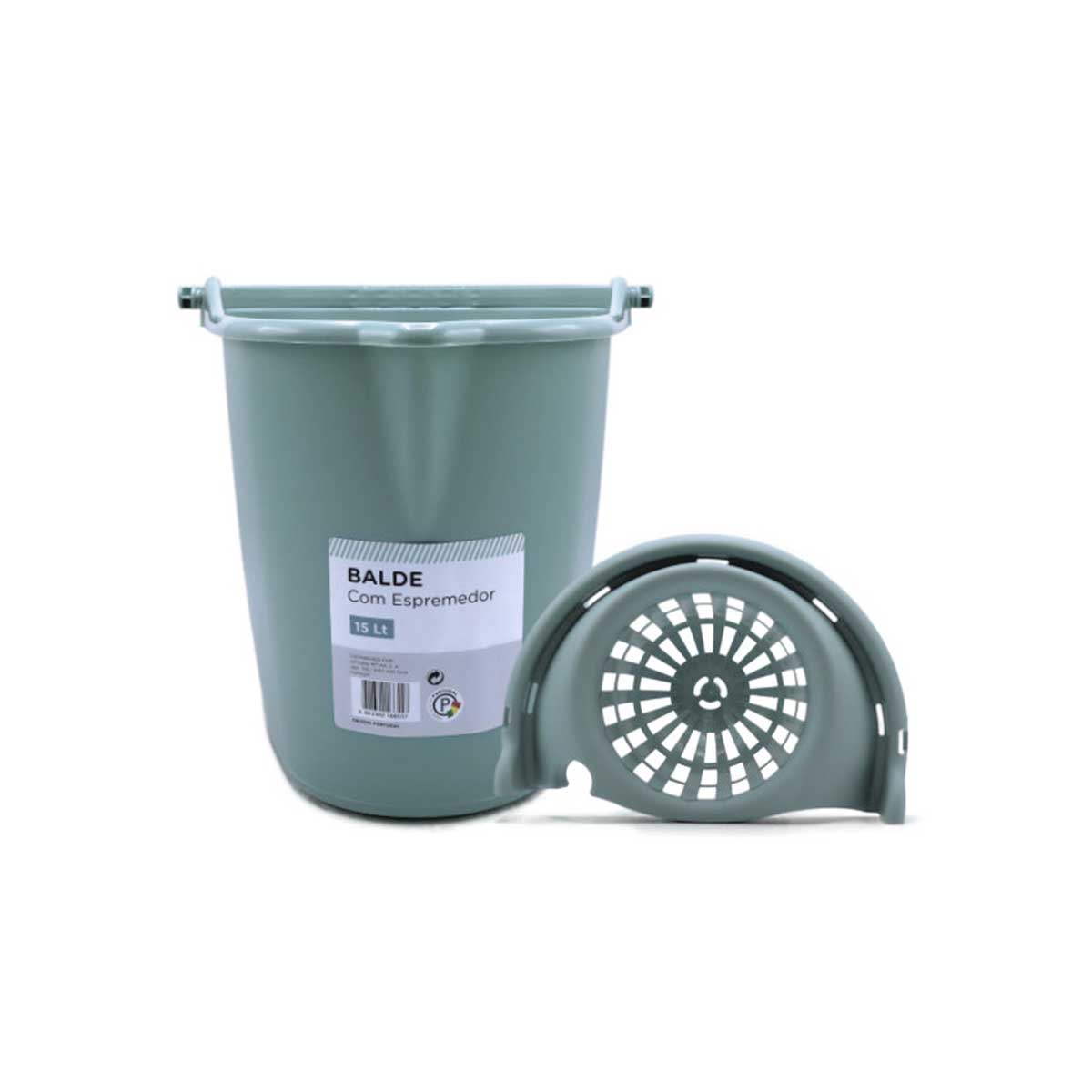 Balde oval com espremedor STONEBLUE 15l by hôma, photo 1