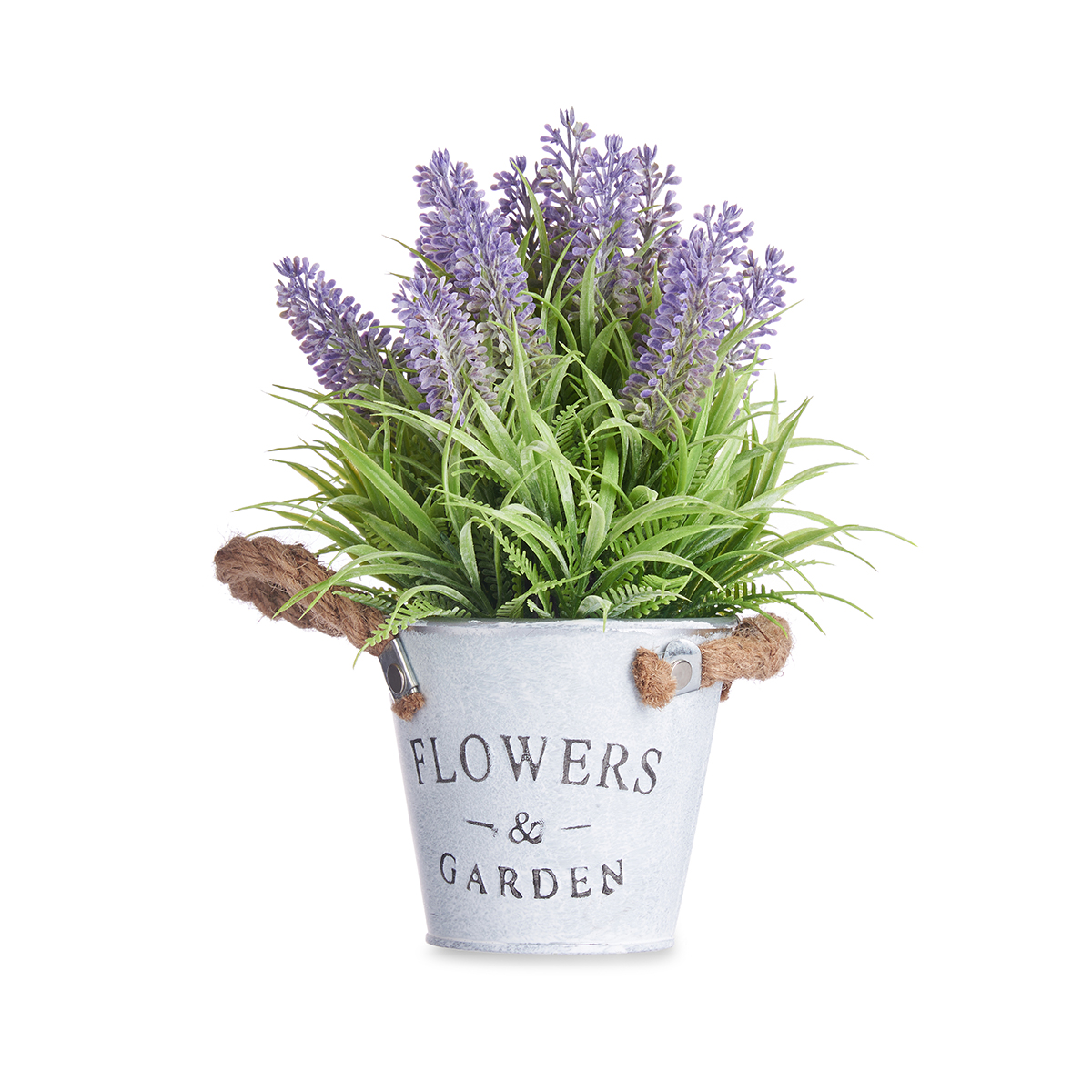 Vaso de metal com lavanda artificial 25cm da hôma, fotografia 1