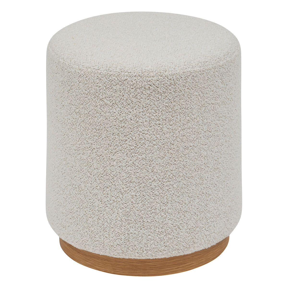 Pufe NESKY branco em bouclé D41x45cm da hôma, fotografia 1