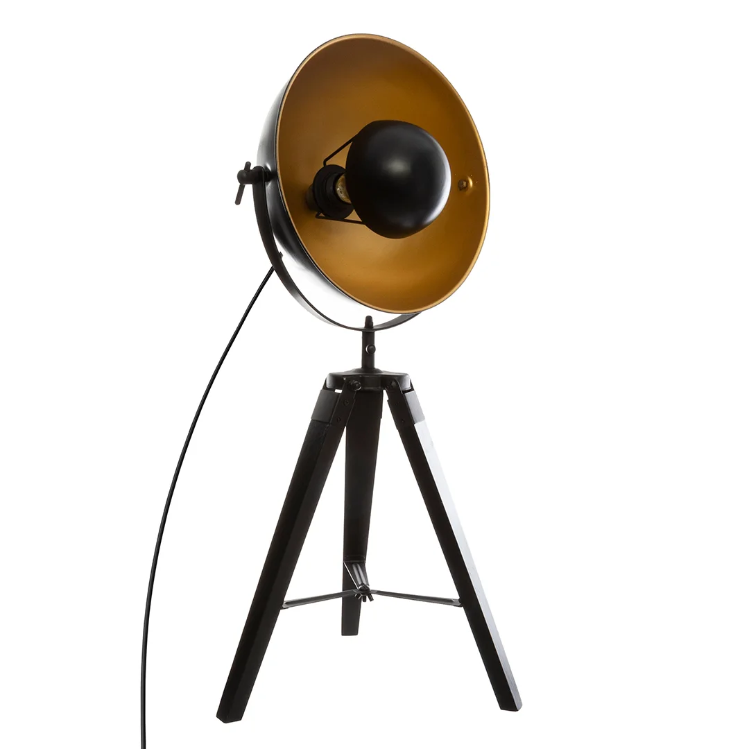 Candeeiro de mesa LAHTI preto e dourado com tripé by hôma, photo 1