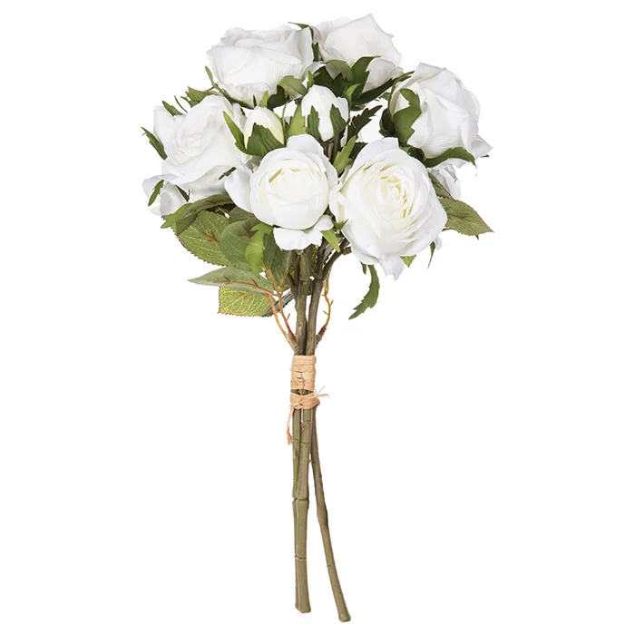 Bouquet com 15 rosas brancas artificial da hôma, fotografia 1