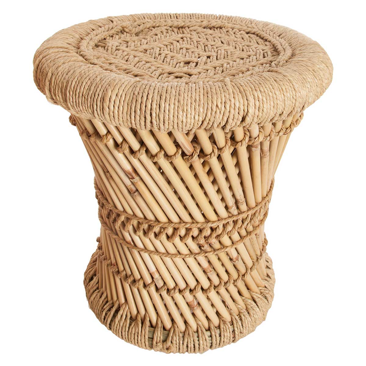 Banco bege em bambu e corda 32cm by hôma, photo 1