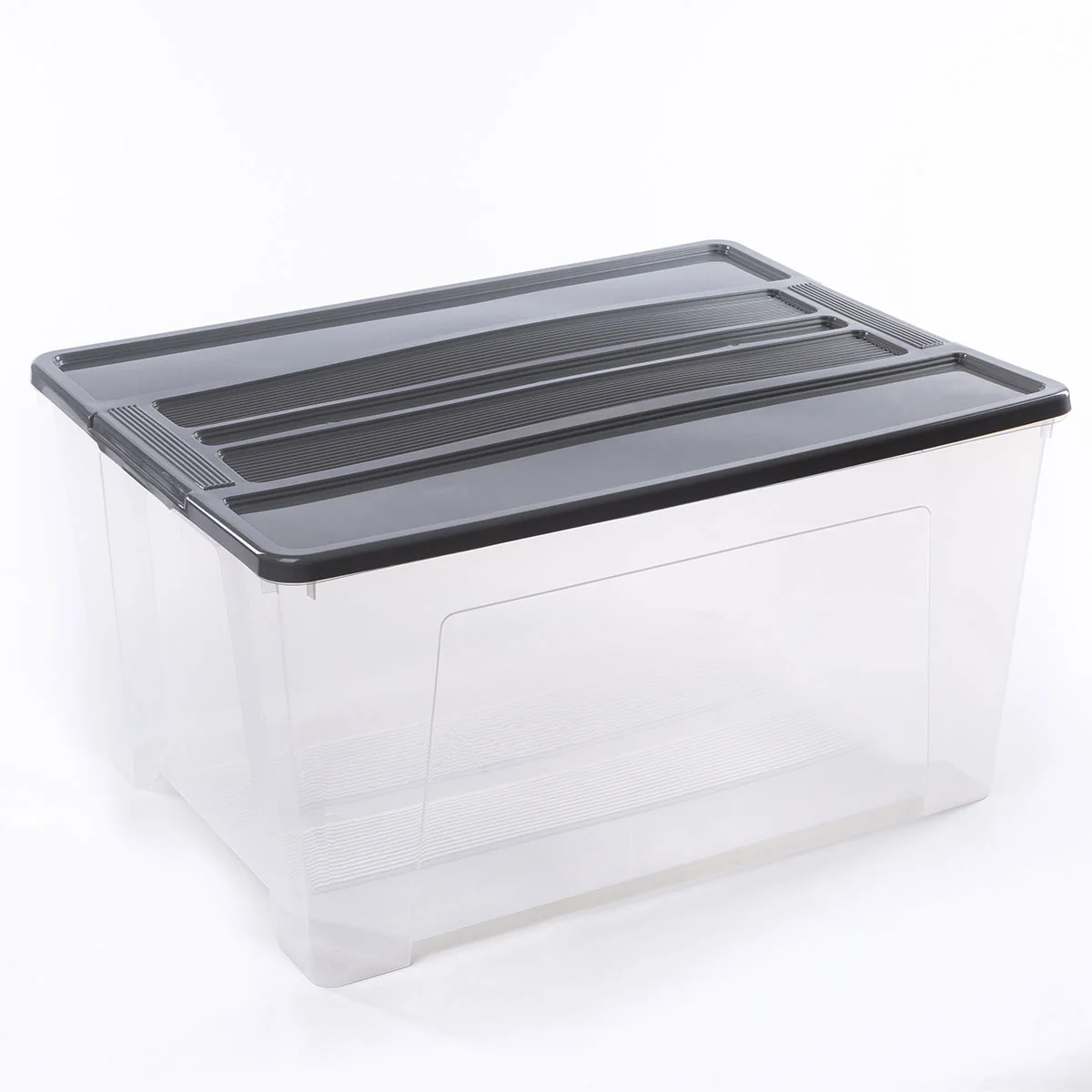 Caixa de arrumação TEX-BOX com tampa cinza 150l da hôma, fotografia 1