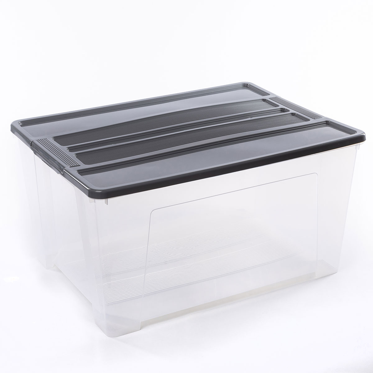 Caixa de arrumação TEX-BOX com tampa cinza 150l by hôma, photo 1