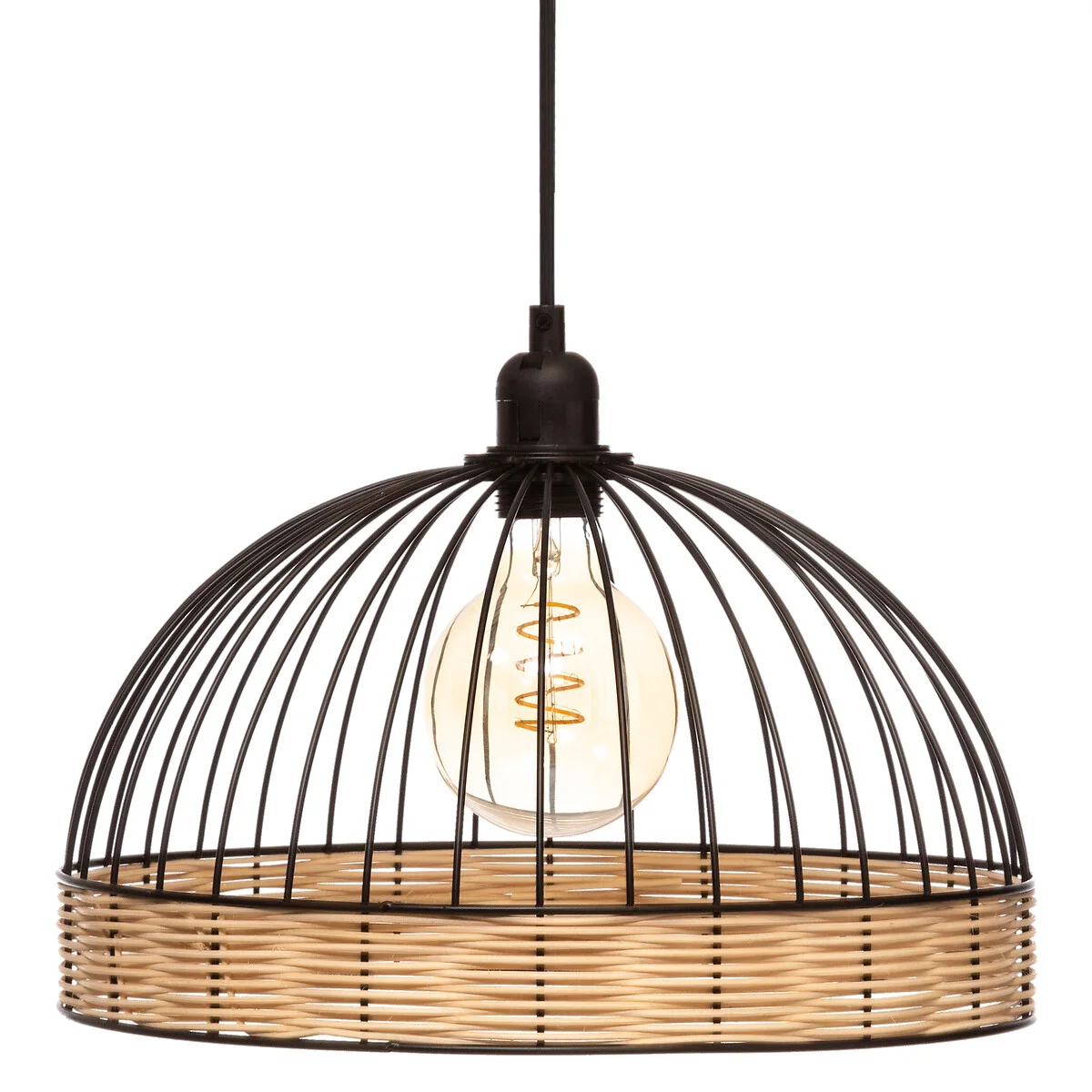 Candeeiro de teto em rattan preto by hôma, photo 1