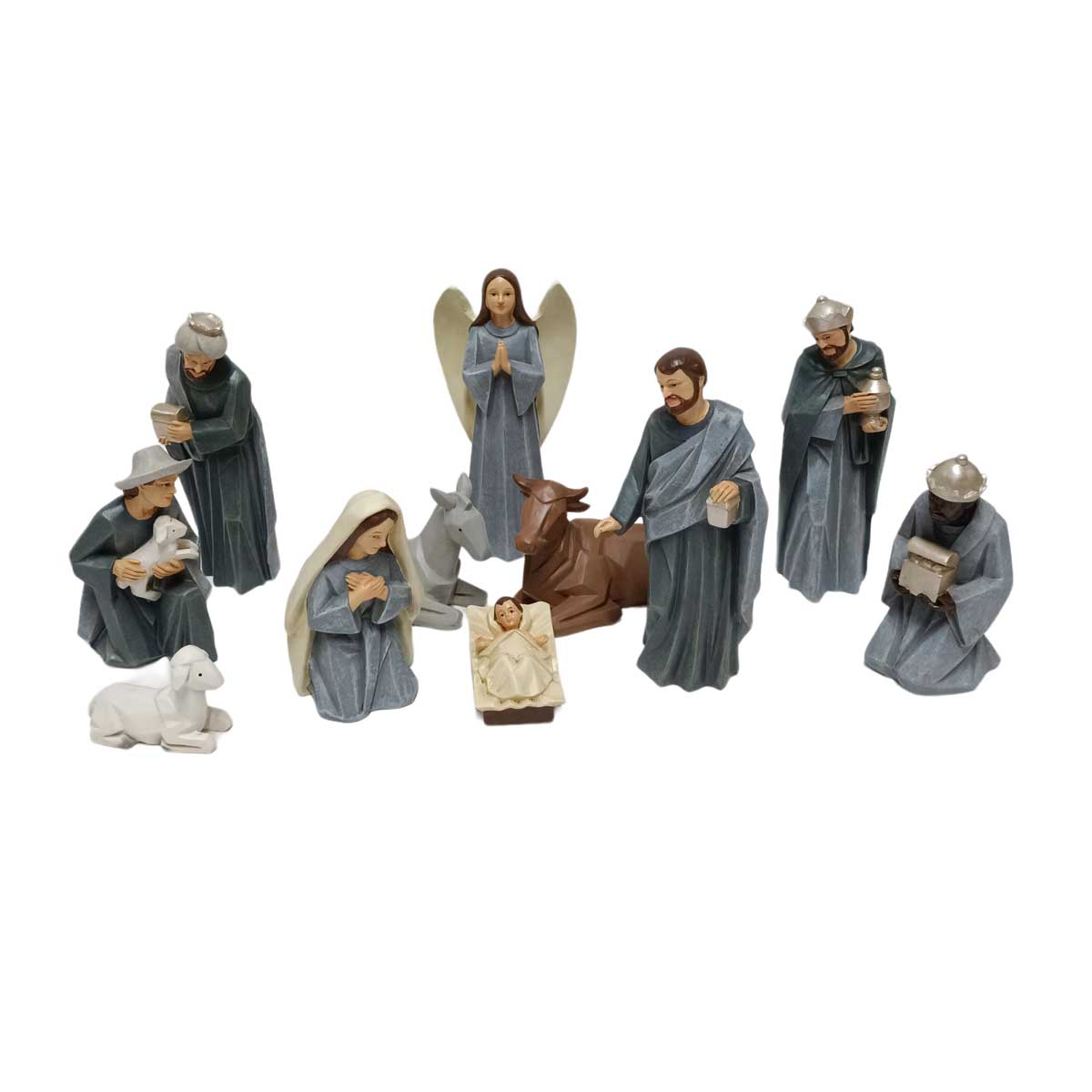 Conjunto De 11 Figuras Decorativas Azuis Para Presépio 20cm da hôma, fotografia 1