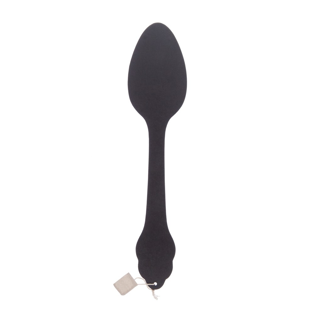 Colher decorativa preta para parede em mdf 79 cm da hôma, fotografia 1