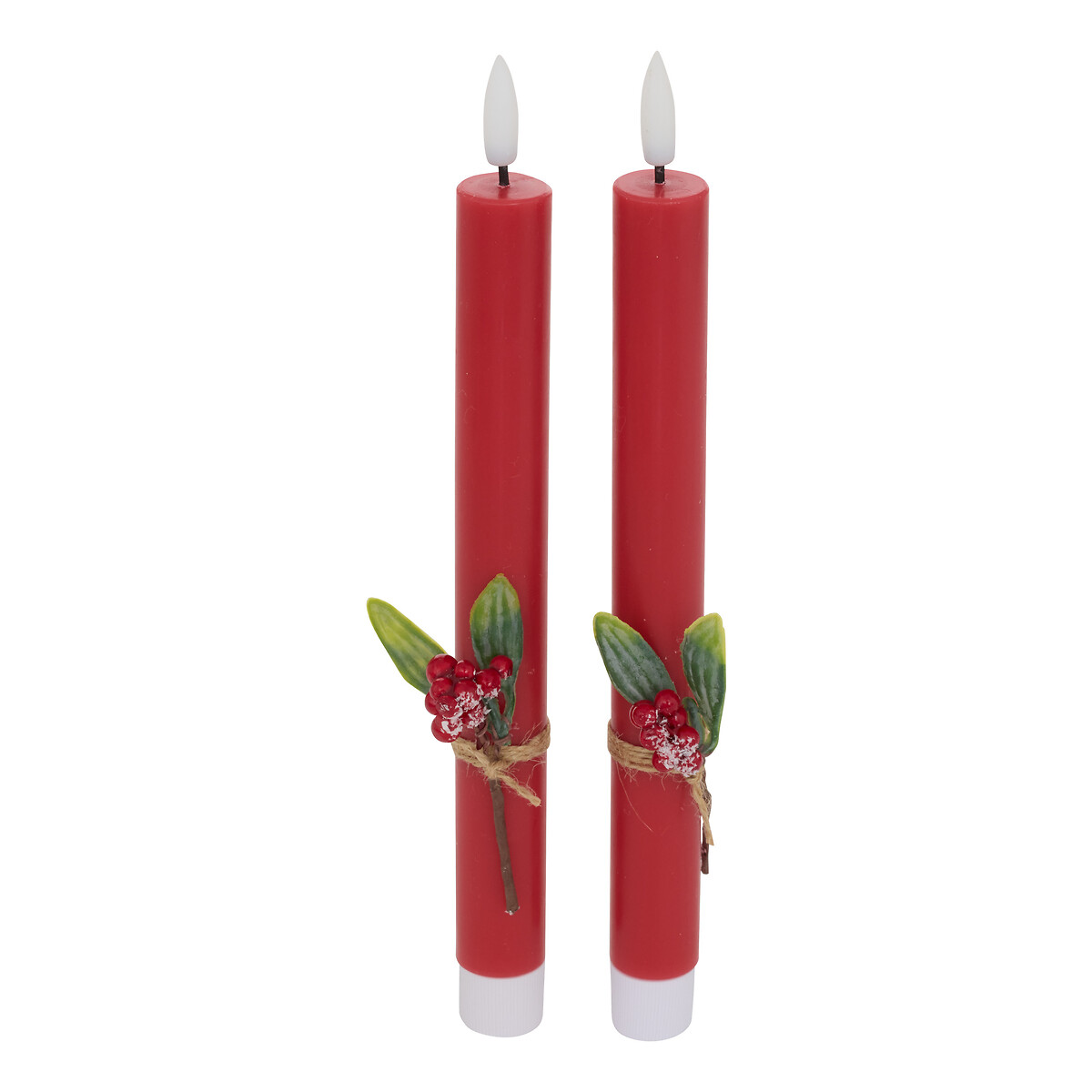 Conj. de 2 velas vermelho com led by hôma, photo 1