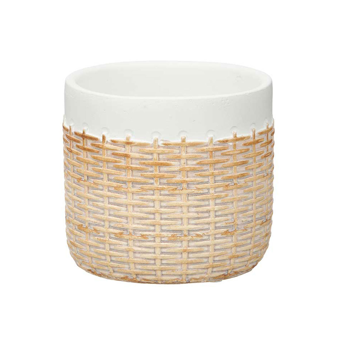 Vaso branco com efeito rattan 12cm by hôma, photo 1