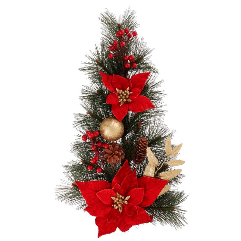 Coroa com poinsettias com bagas 55cm da hôma, fotografia 1
