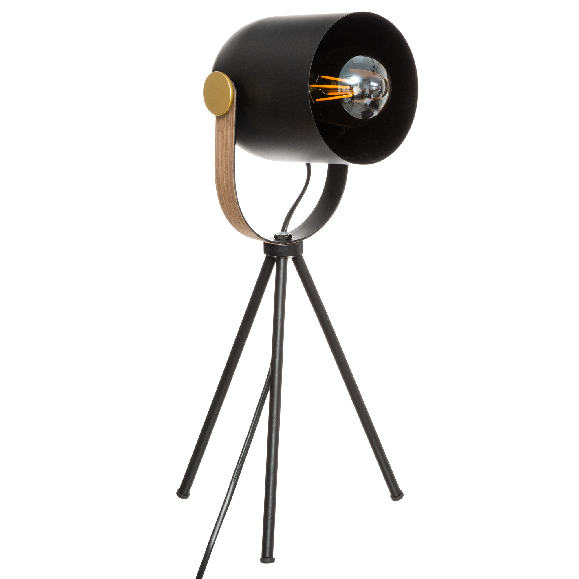 Candeeiro de mesa BIL preto em metal com tripé 45cm da hôma, fotografia 1