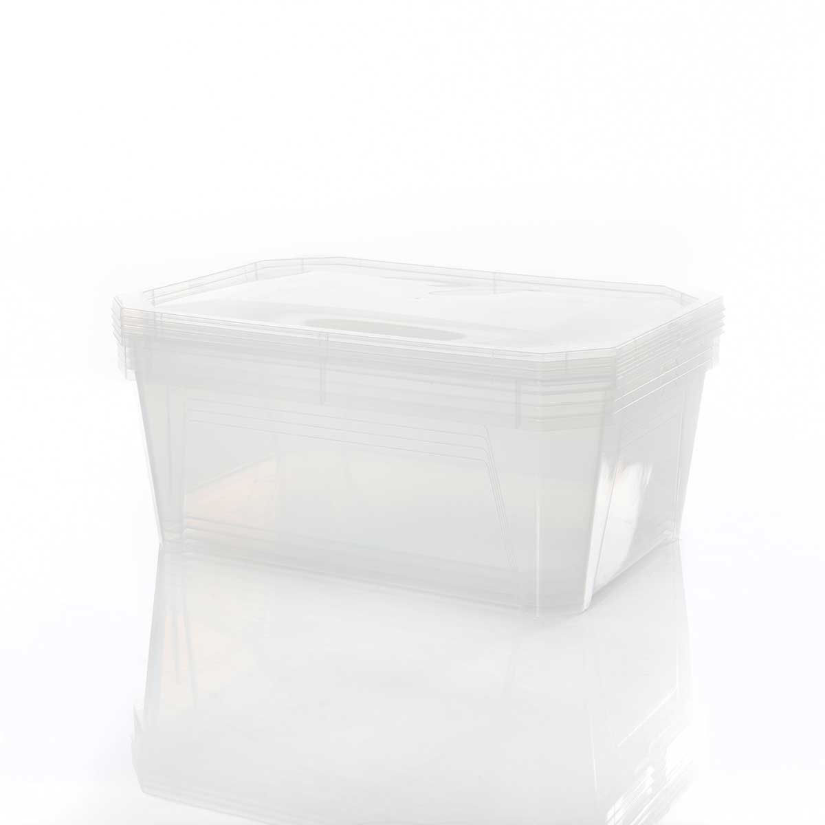 Conjunto de 4 caixas de arrumação transparente 11l da hôma, fotografia 1