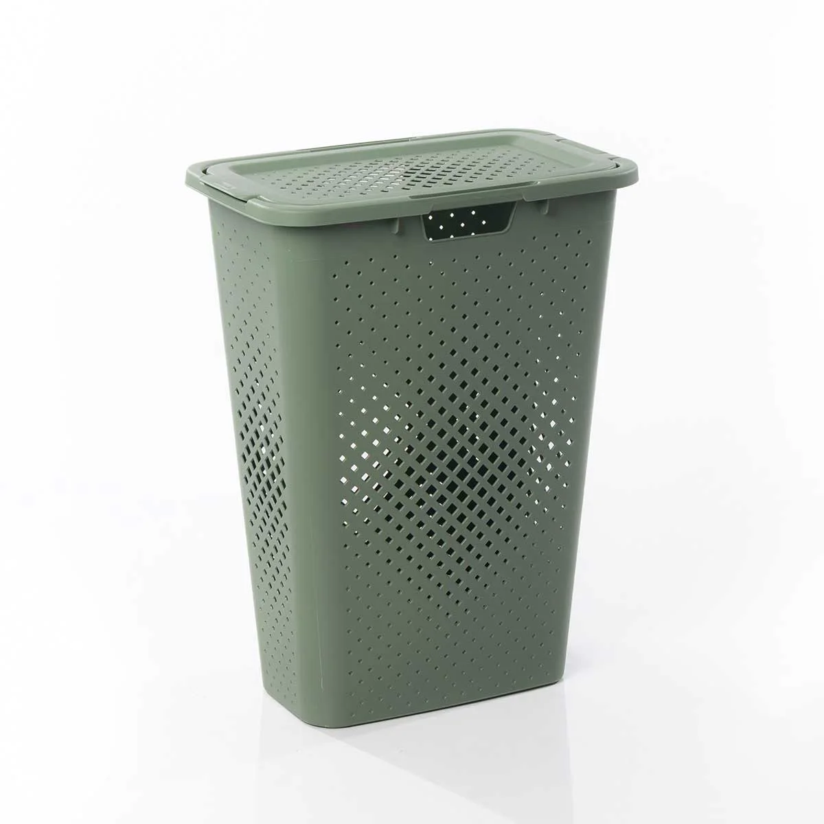 Cesto de roupa wc PIXEL verde com tampa 40l by hôma, photo 1