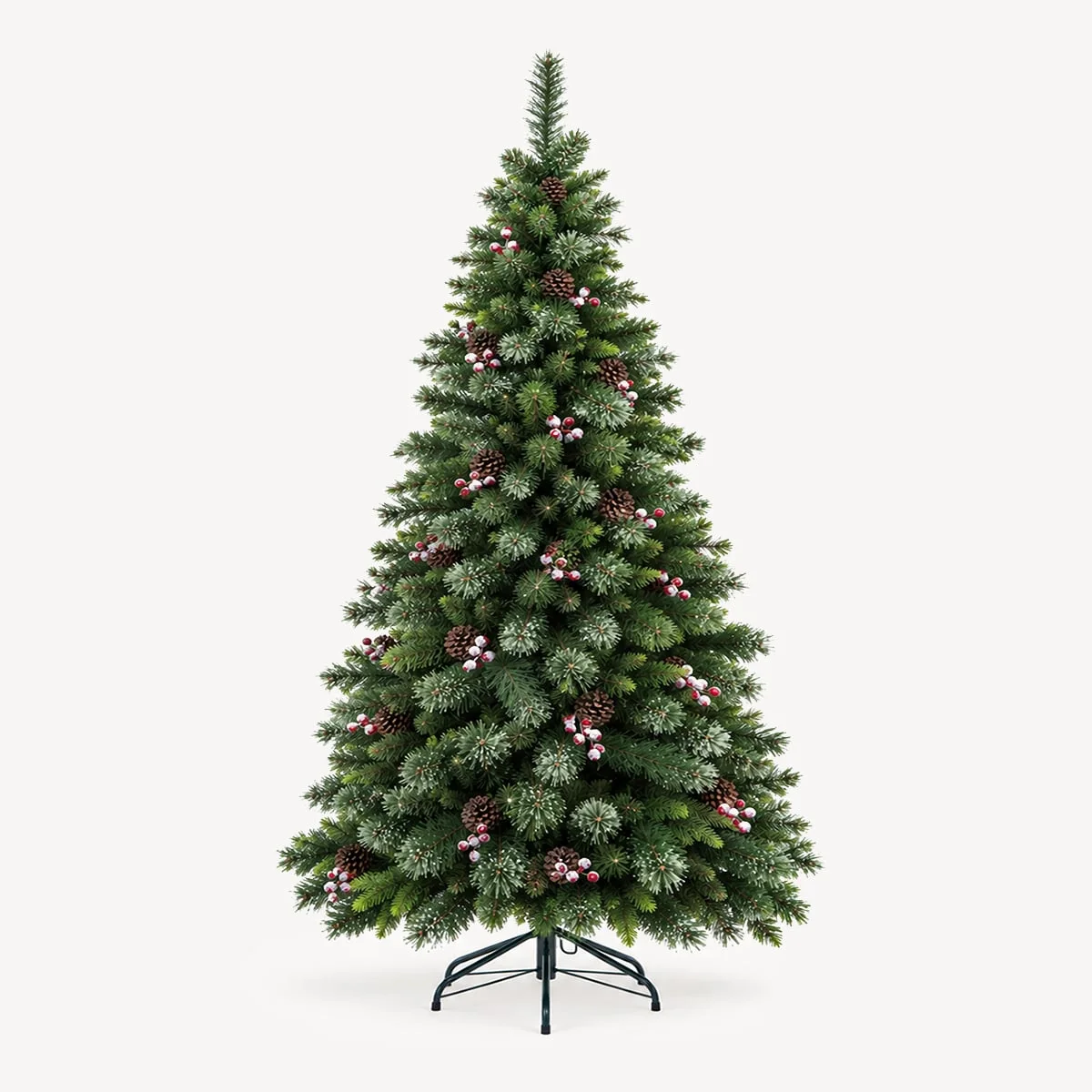 Árvore de natal WYOMING verde com pinhas e azevinhos 210cm da hôma, fotografia 1