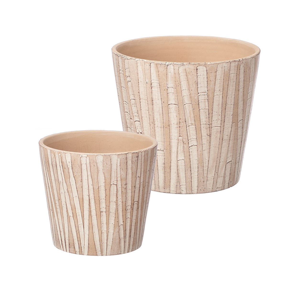 Vaso rosa em cerâmica efeito madeira 20cm da hôma, fotografia 1