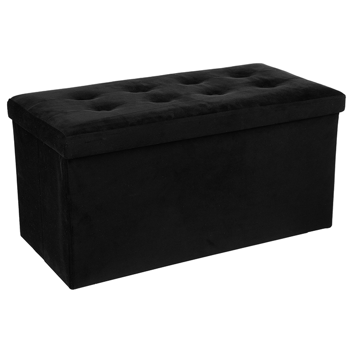 Pufe duplo LYSANDRE preto com arrumação da hôma, fotografia 1