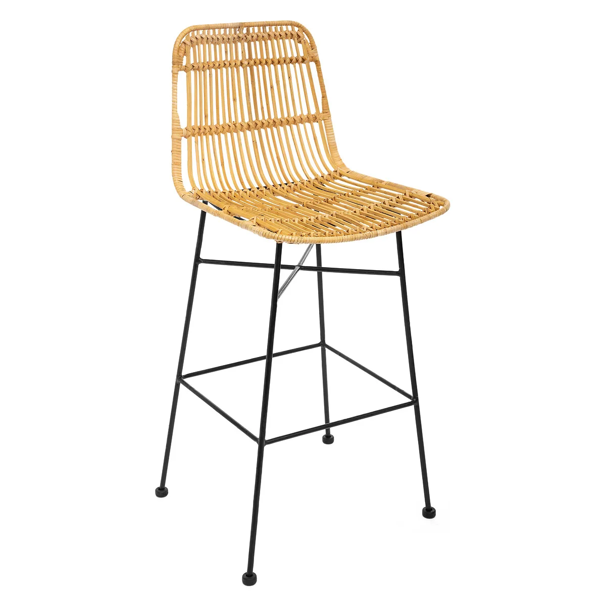 Banco de bar rattan KUBU 48x43x100cm da hôma, fotografia 1