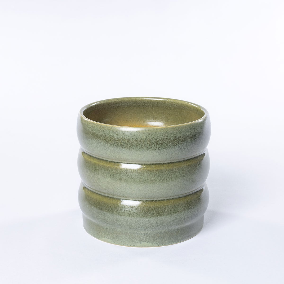 Vaso de cerâmica ondulado verde 16cm by hôma, photo 1