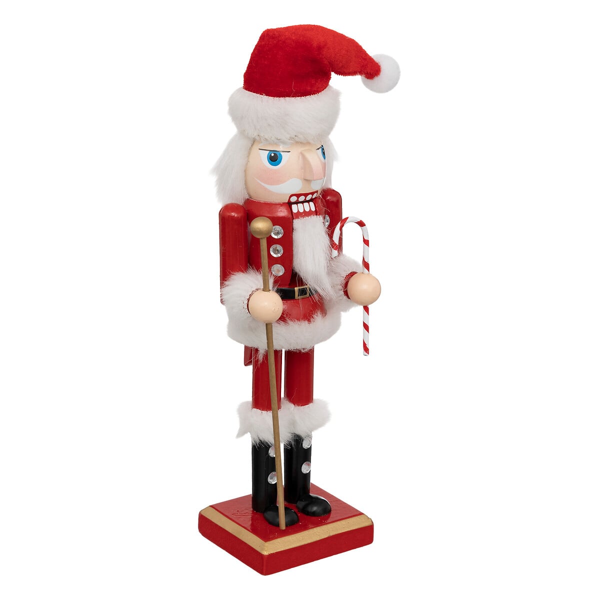 Soldado de chumbo com gorro pai natal em madeira 25cm da hôma, fotografia 1