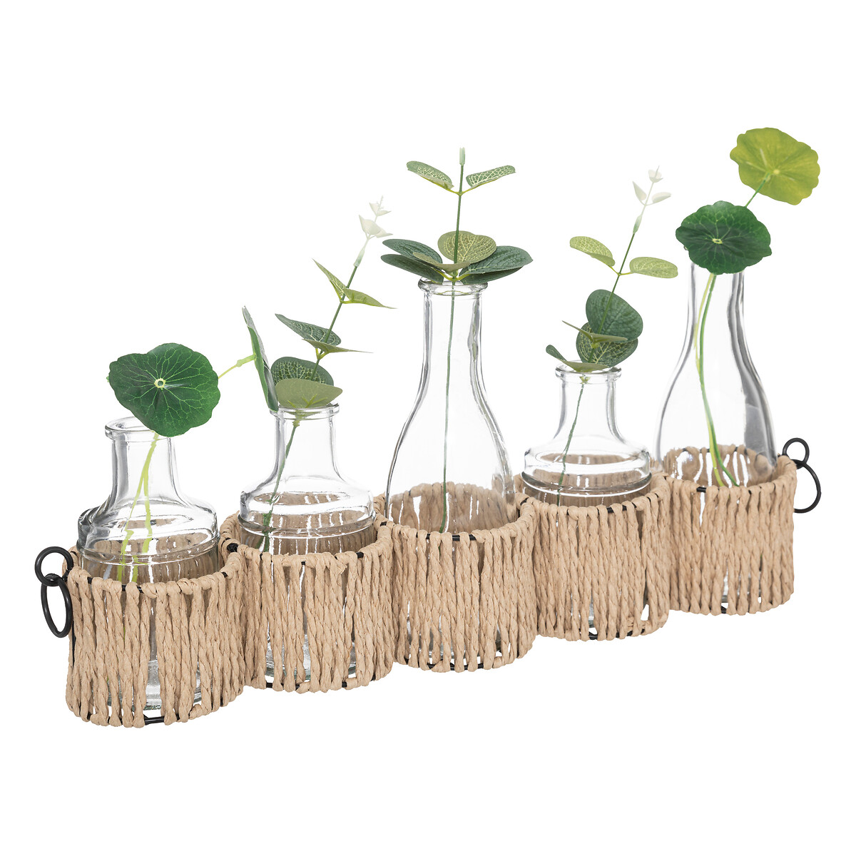 Conjunto de 5 jarras de vidro com plantas artificiais by hôma, photo 1