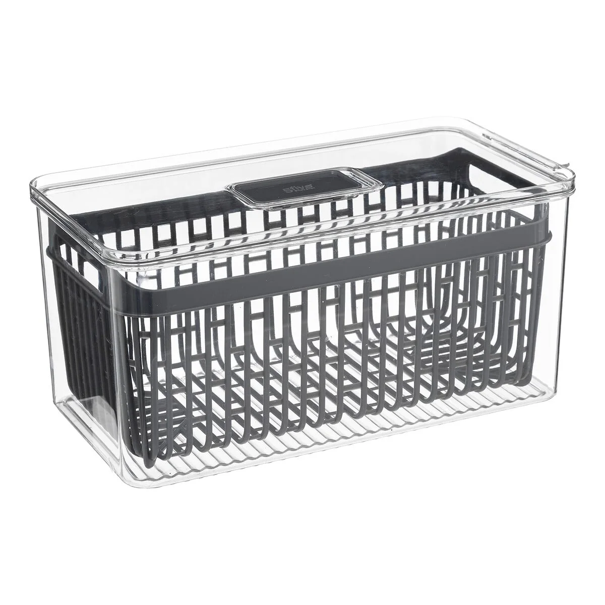 Caixa de arrumação empilhável para frigorífico 16x32cm da hôma, fotografia 1