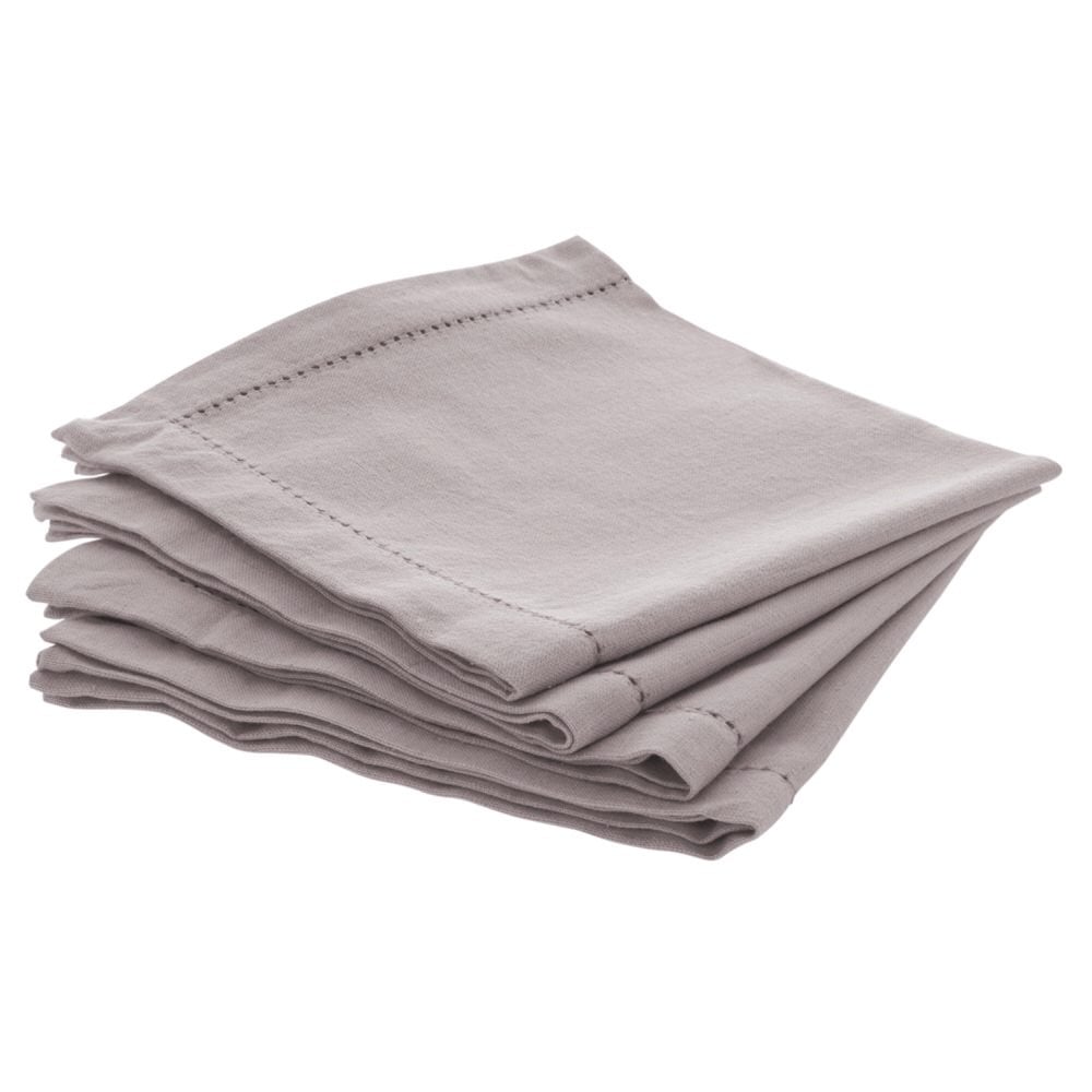 Conjunto de 4 guardanapos CHAMBRAY cinza em algodão da hôma, fotografia 1