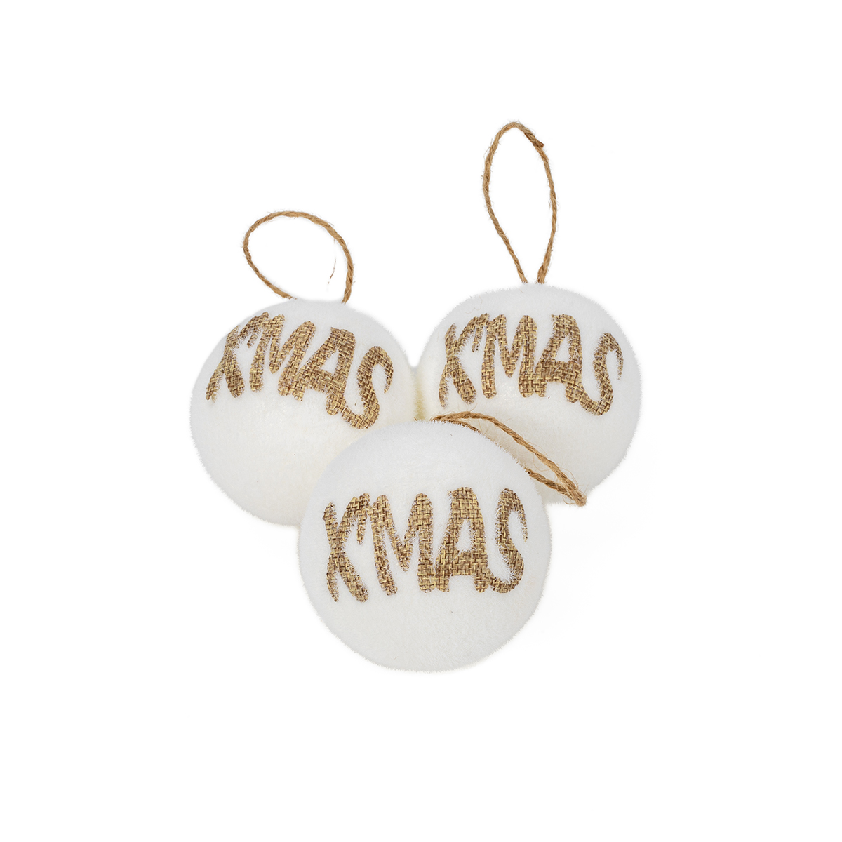 Conjunto de 3 bolas brancas xmas 8cm by hôma, photo 1