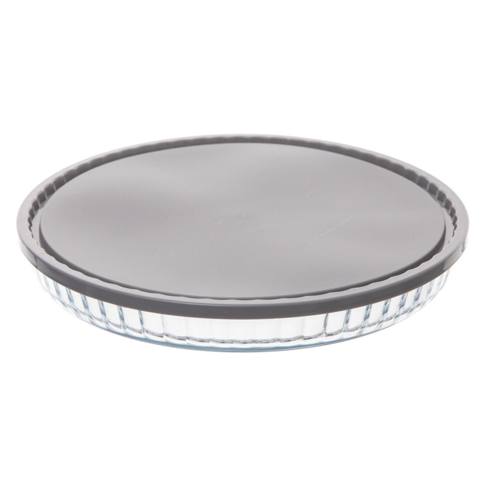 Tarteira em vidro com tampa 27cm da hôma, fotografia 1