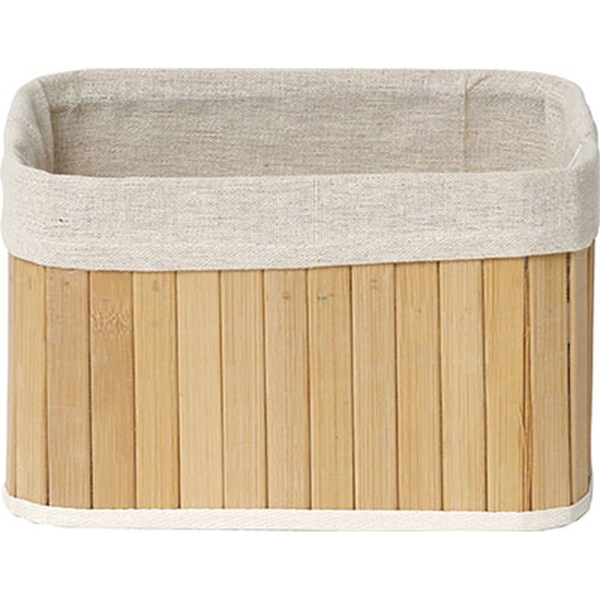 Cesto arrumação wc natural de bambu 14x22x16cm da hôma, fotografia 1