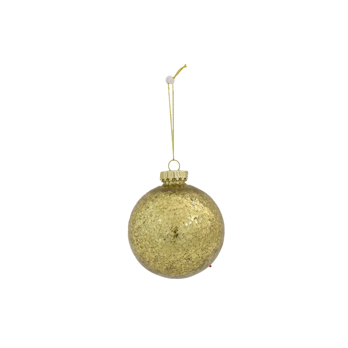 Bola de natal dourada com glitter 8cm da hôma, fotografia 1