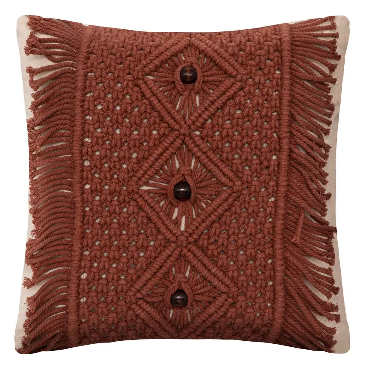 Almofada ALI macramé bordeaux 40x40cm by hôma, photo 1