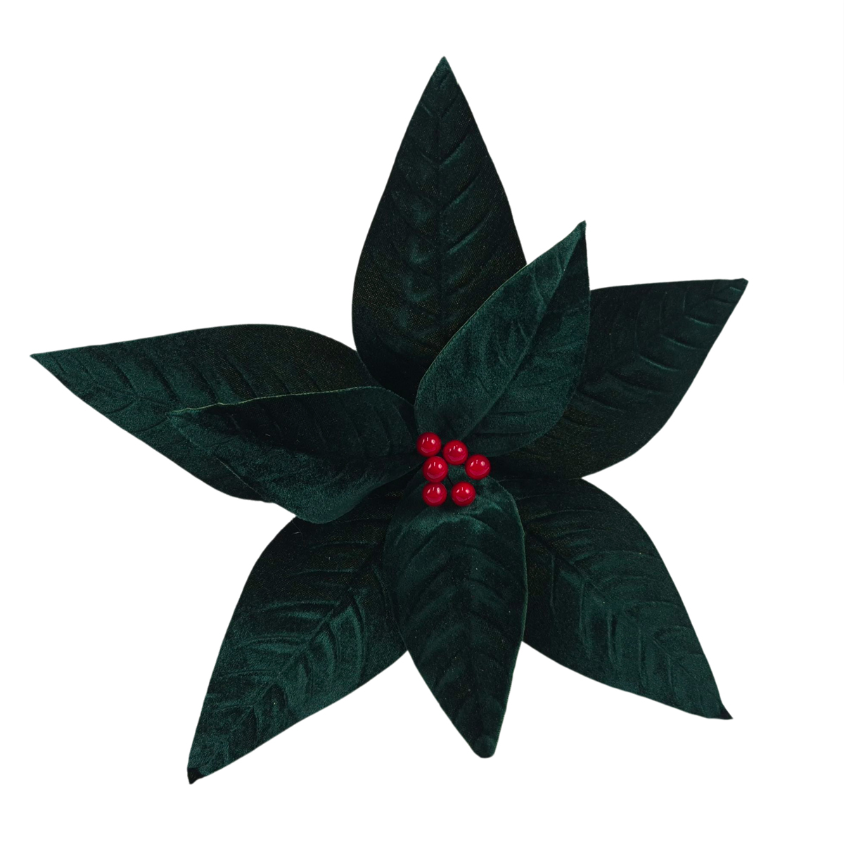 Haste poinsettia veludo verde 34cm by hôma, photo 1
