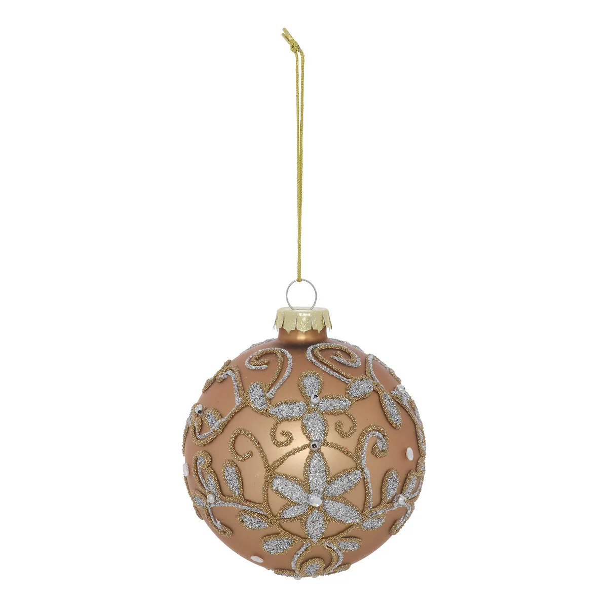 Bola de natal arabescos dourado 8cm by hôma, photo 1
