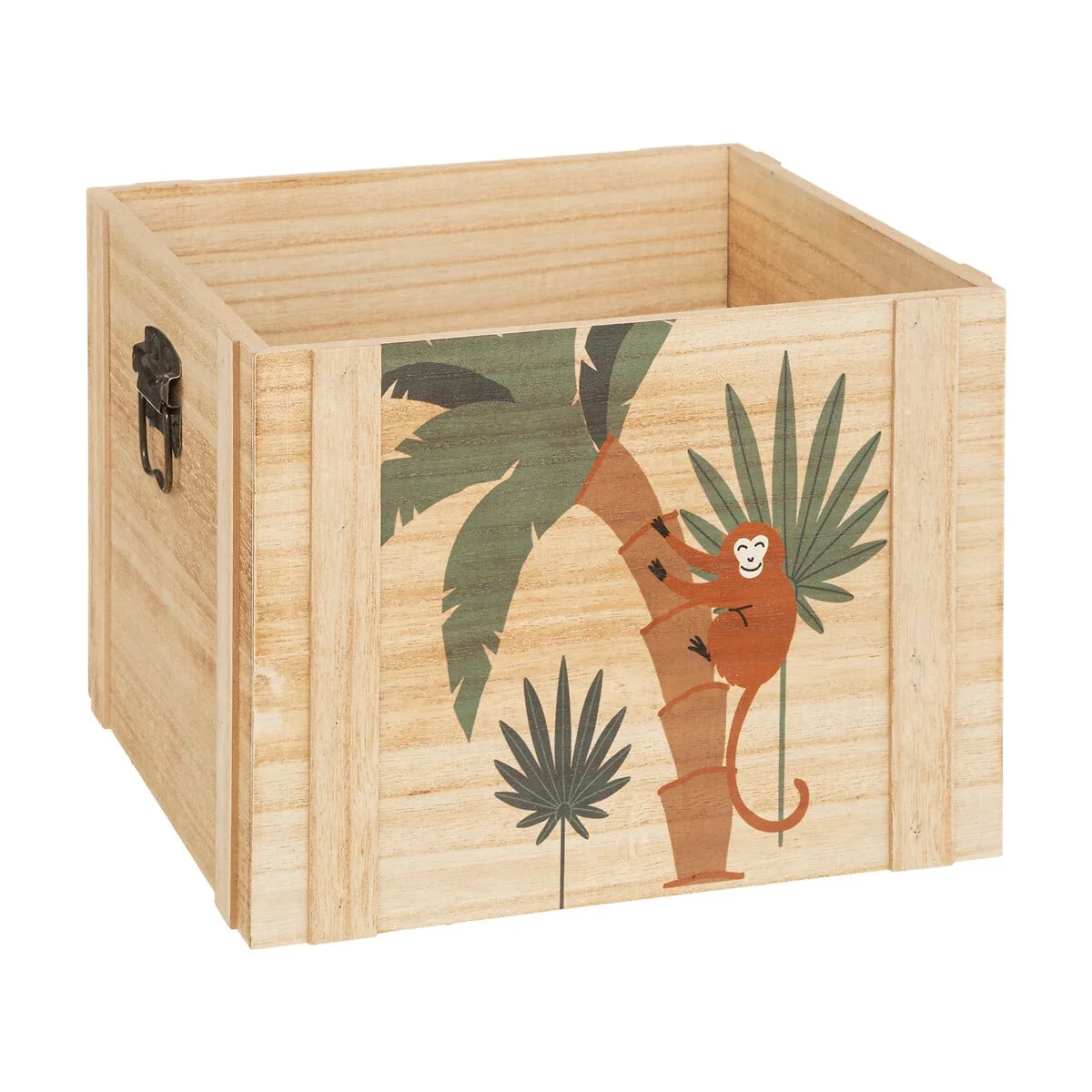 Caixa de arrumação JUNGLE bege em mdf 30x30cm da hôma, fotografia 1
