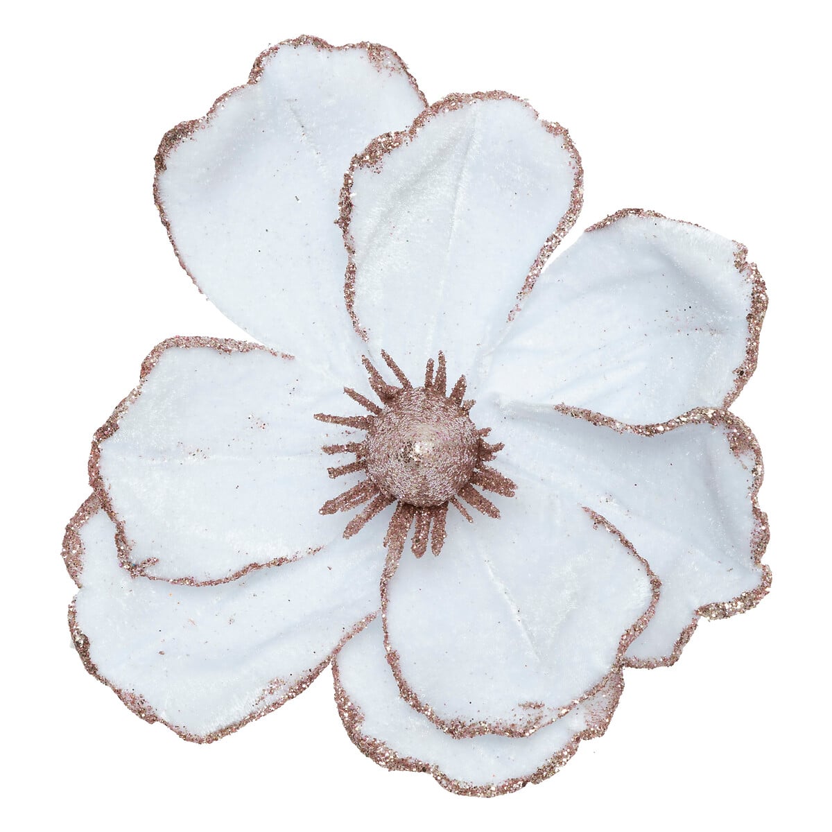Flor magnólia com mola branca 16x11cm da hôma, fotografia 1