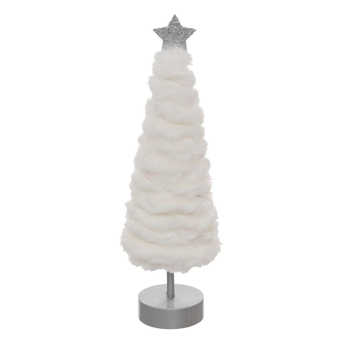 Árvore decorativa branca e prateada com led 38cm da hôma, fotografia 1