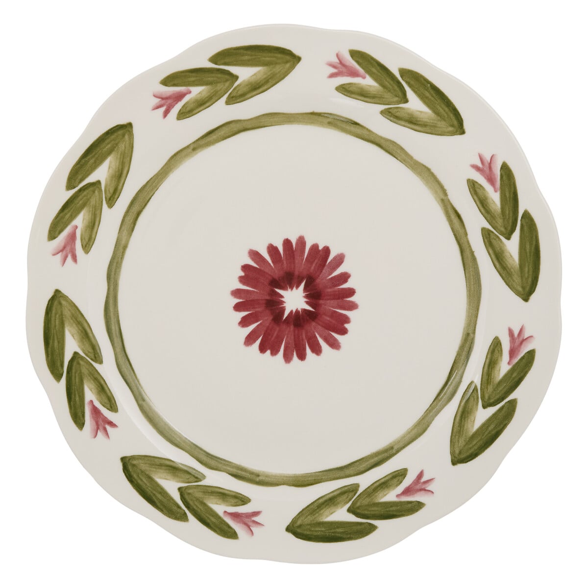 Prato raso MONA verde em porcelana 26cm da hôma, fotografia 1
