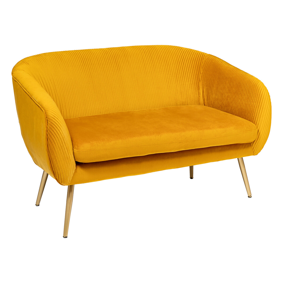 Sofá de 2 lugares SOLARO amarelo em veludo by hôma, photo 1