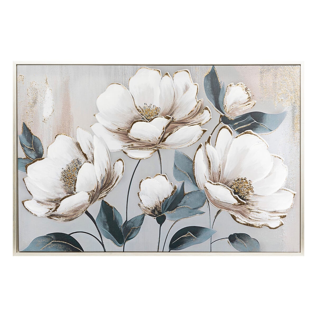 Quadro decorativo com relevo de flores MARGARET 60x90cm