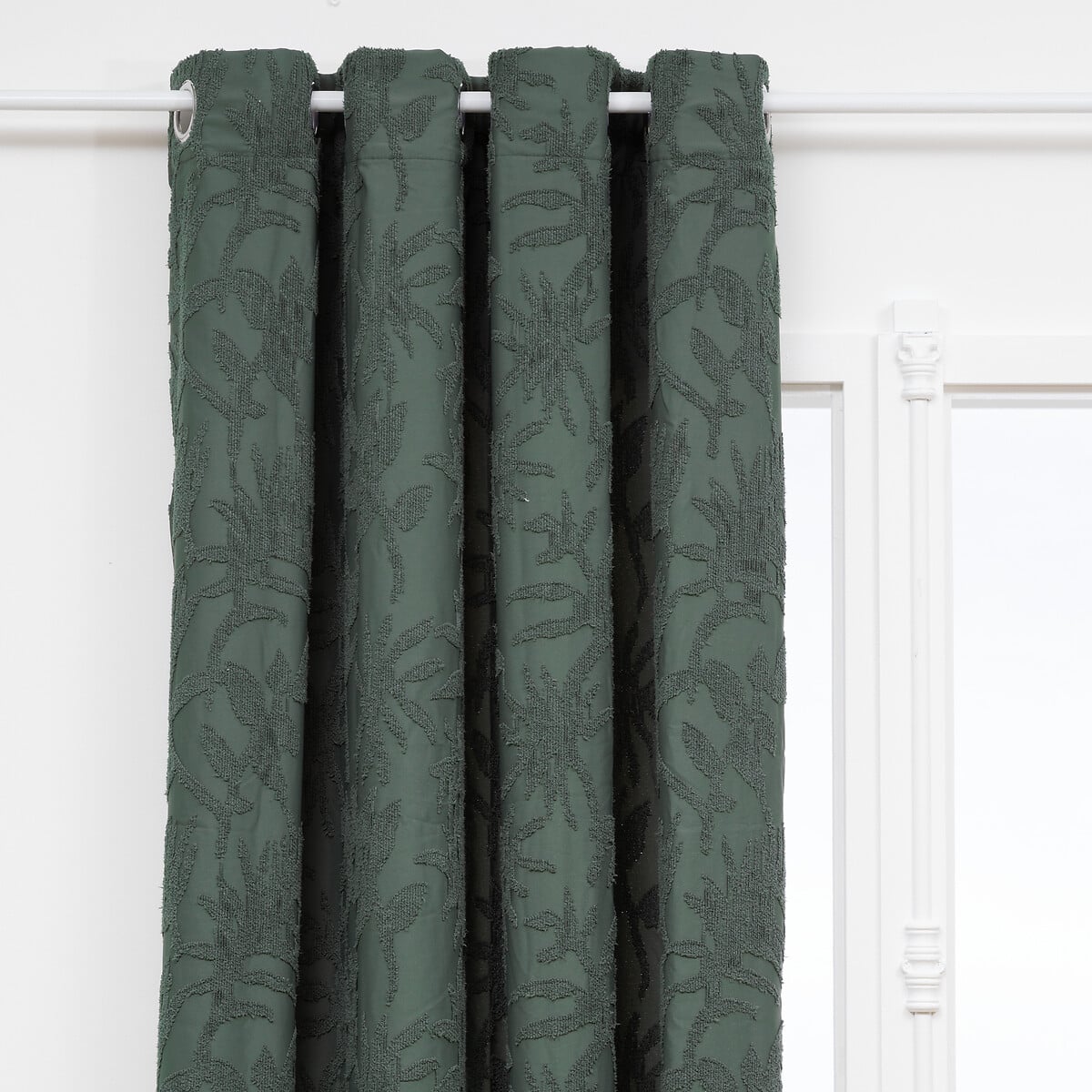 Cortina jacquard WILLOW verde caqui 135x260cm da hôma, fotografia 1