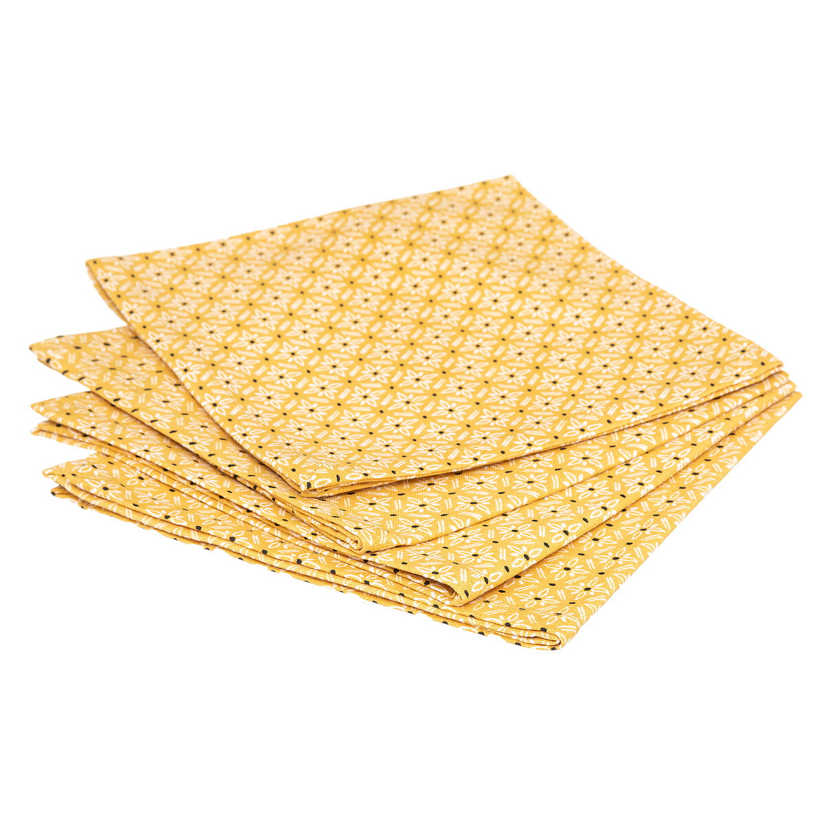 Conjunto 4 guardanapos amarelo algodão da hôma, fotografia 1