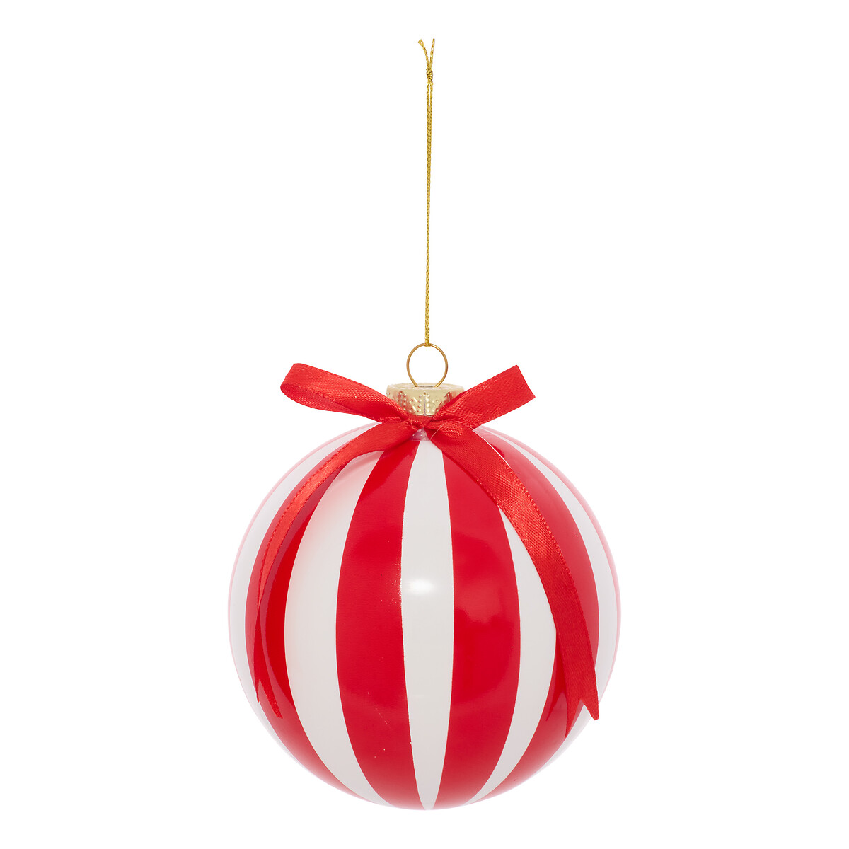 Bola de natal riscas com laço 10cm da hôma, fotografia 1
