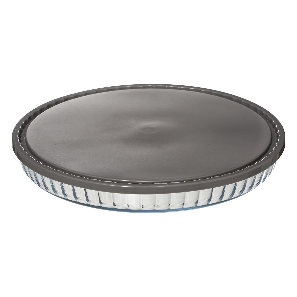 Tarteira em vidro com tampa 31cm da hôma, fotografia 1