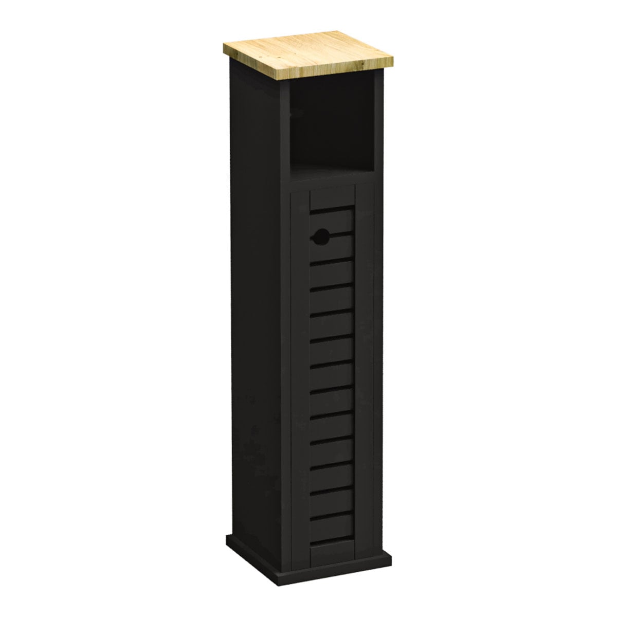 Móvel porta rolos wc com 2 porta e prateleira CANCUN preto