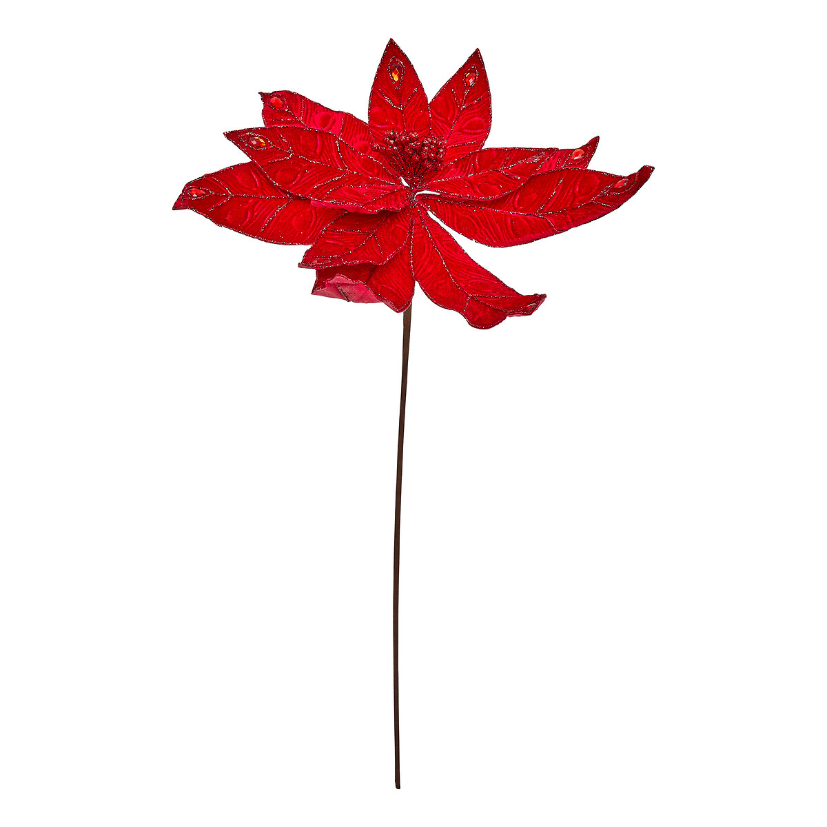 Haste poinsettia vermelho 75cm da hôma, fotografia 1