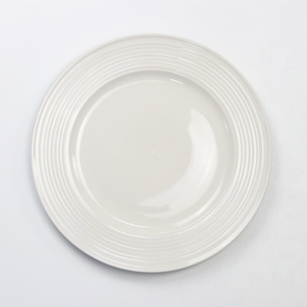 Prato raso branco em porcelana PURE 27cm da hôma, fotografia 1