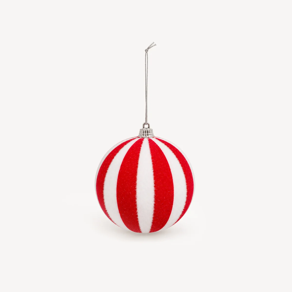 Bola de natal com riscas 10cm da hôma, fotografia 1